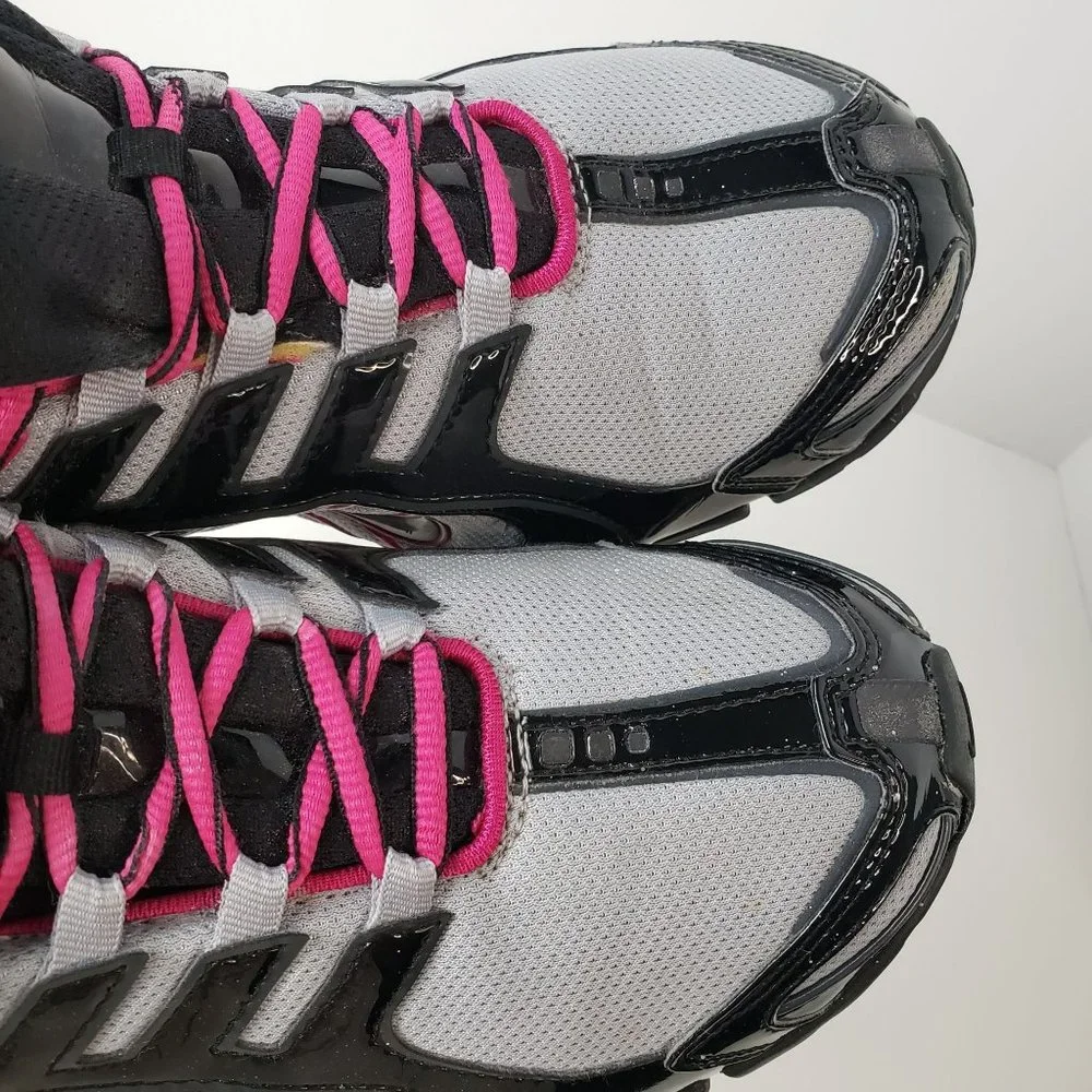 Nike Shox Lace Up Sneakers Black Grey Pink Womens Athletic Casual Shoes Size 7.5 - Picture 13 of 14
